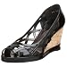 Stuart Weitzman Women's Hurdle Espadrille,Black Soft Patent,8 M US