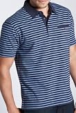 Blue Harbour Pure Cotton Stripe Polo Shirt [T28-6510B-S]