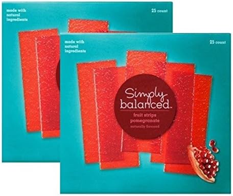 Simply Balanced Pomegranate Strips (50 Total) - 2 Boxes Each of 25 Count