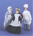 Dolls House Dolls Set  - Cook , Maid and Cleaning Lady