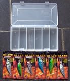 6 COMPARTMENT TACKLE BOX AND 3 MIXED LURES KIT