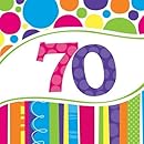 Creative Converting 18 Count Bright and Bold 70th Birthday Lunch Napkins