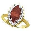 14K Yellow Gold Mozambique Garnet and Diamond Ring