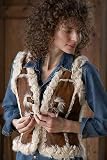 Women's Curly Lamb Vest with Toggles