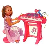 Kids Authority - 36 keys Pink Piano/Keyboard set with Microphone and stand/Chair