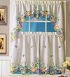 3pc Pear, Grape and Vine Kitchen/cafe Curtain Tier and Swag Set
