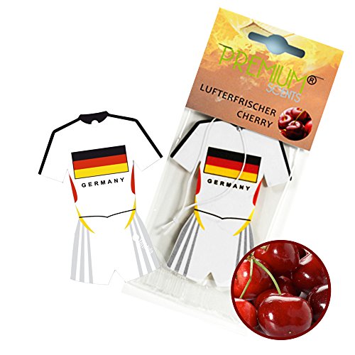 Taffstyle® Fanartikel Fan Lustig Autoduft Lufterfrischer für Auto mit Fussball Weltmeisterschaft 2014 WM & EM Trikot Deutschland Flagge Style – Kirsche