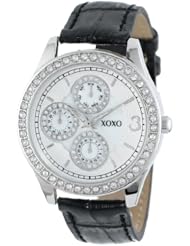 XOXO Womens XO3042 Black Leather Strap Watch