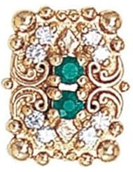 14 Karat Gold Slide with Emerald center and Diamond accents GS530-E-D