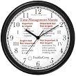 Habit 3 - Time Management Matrix or Quadrants (English Text) - Wall Clock from THE 7 HABITS - CLOCK COLLECTION by WatchBuddy Timepieces (Black Frame)