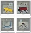 Drive, Coast, Scoot and Pedal Set by Matias Duarte 12"x12" Art Print Poster