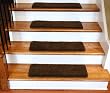 Dean Premium Serged DIY Carpet Stair Treads 27" x 9" Timberline 70 Oz PLUSH (13) with Double-Sided Tape Included