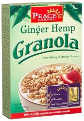 Peace Cereal Ginger Hemp Granola, 15-Ounce Boxes (Pack of 6)
