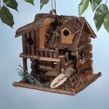 Wood Fishing Cabin Birdhouse