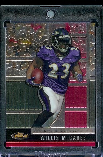 2008 Topps Finest Football Card - Willis Mcgahee / Baltimore Ravens / NFL Trading Card in Protective Display Case!
