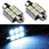 36mm Error Free CANBUS WHITE LED Bulbs 6411 6418 Festoon Dome Map Light (A PAIR) by Classy Autos