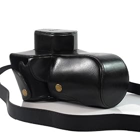 ZuGadgets Black Oxhide Texture Chic PU Leather SLR Camera Case Cover Bag Holsters for OLYMPUS OM-D E-M5 (7706-1)