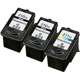 Canon PG-210 XL CL-211 XL (2 Blk 1 Clr) Remanufactured Ink Cartridges