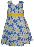 Rare Editions Girls Periwinkle White Daisy Easter Dress-5