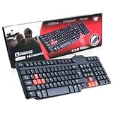 LAPTOPS AND COMPUTERS BLACK USB/PS2 KEYBOARD WITH RED GAMING KEYS