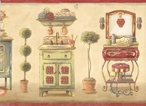 Wallpaper Border Vintage Country Bathroom - - Amazon.com
