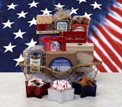 Stars and Stripes Gourmet Food Gift Basket