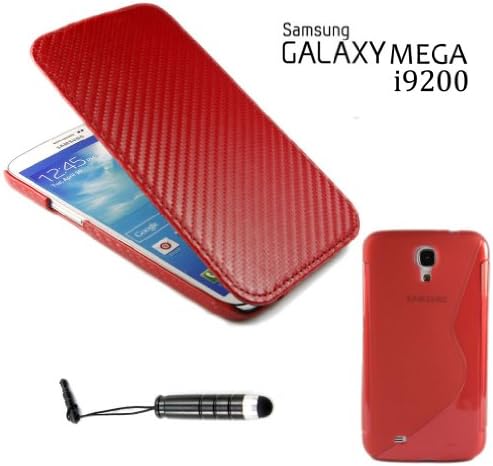 3pcs in 1 package for Samsung Galaxy Mega 6.3 I9200 ( TPU S-Line Case + leather Flip Case Cover + Mini Stylus Pen )