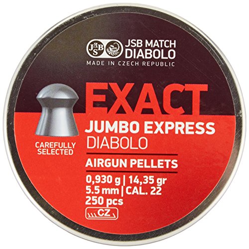 JSB Diabolo Exact Jumbo Express .22 Cal, 14.3 Grains, Domed, 250ct