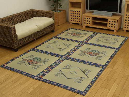 アウトレット国産花ござカーペット(敷詰めタイプ) 『玄海(げんかい)』 サイズ：江戸間4.5畳(約261×261cm)(#4108202*)【アウトレット品】【少々難あり商品】【在庫限り！】 
