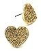 Goldtone Topaz Rhinestone Heart Button Fashion title=