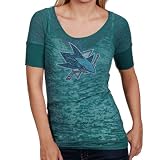 NHL Touch by Alyssa Milano San Jose Sharks Ladies Teal Crystal Premium T-shirt (Large)