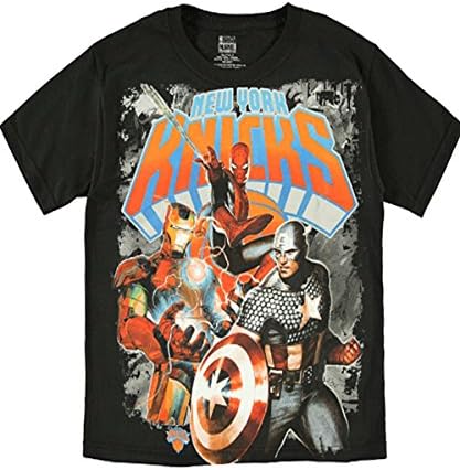NBA Marvel Big Boys' "Power Trio" T-Shirt - black, 14 - 16