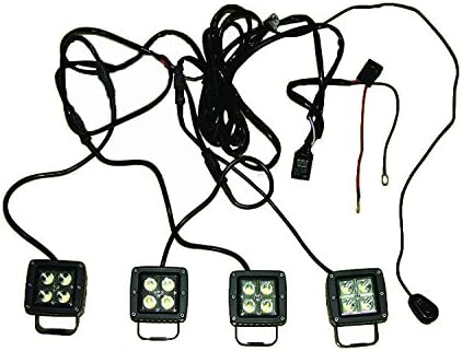 Jk Wrangler One Pair Tractor LED Working Light Mounting Bracket + 4pcs 16w Cree Led Offroad Spot Light with 4pcs Amber Cover Lens + One Pc LED Light Bar Relay Wiring Harness for Jeep 4wd Tractor
