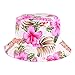 BYOS Fashion Cotton Unisex Summer Printed Bucket Sun Hat Cap, Various Patterns Available (Vintage Flower Fuchsia)