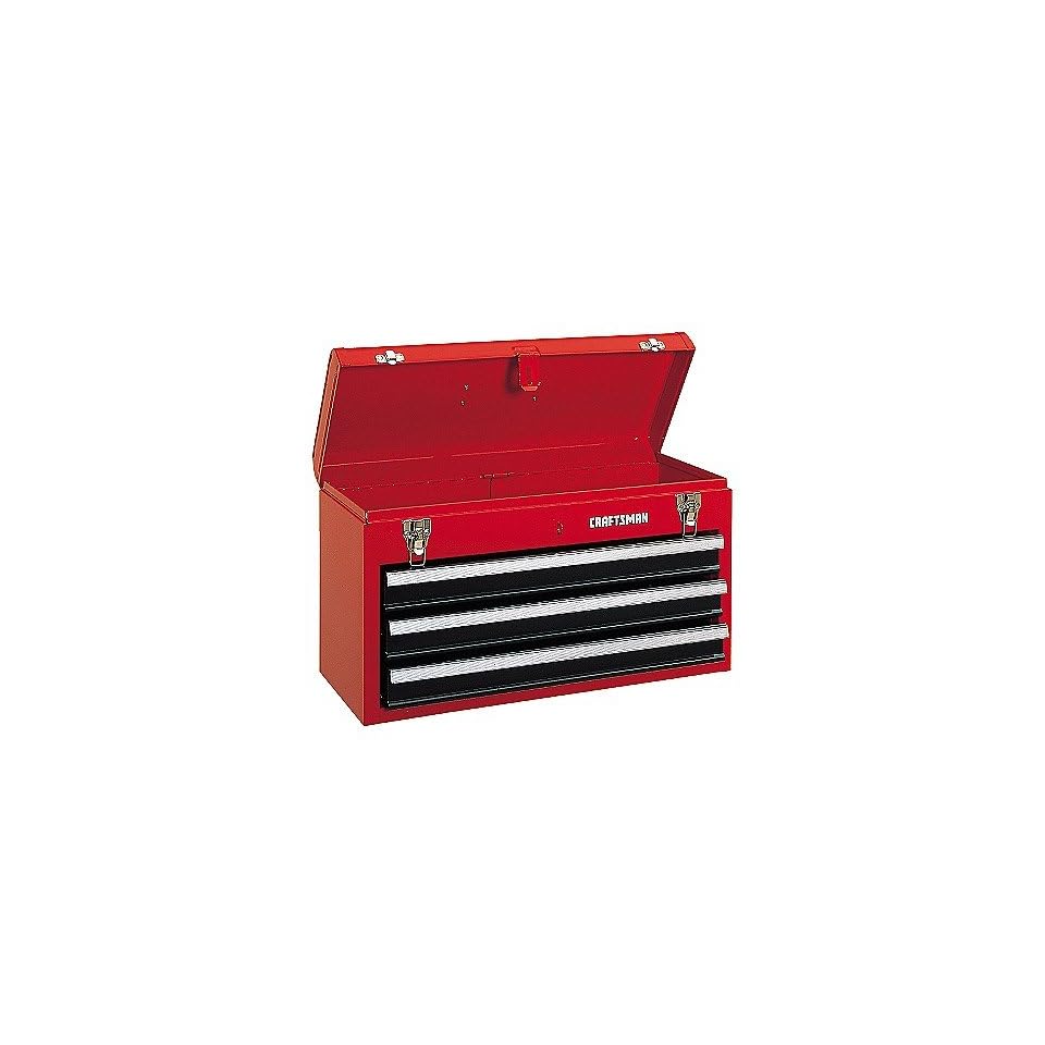 Craftsman 3 Drawer Metal Portable Chest Toolbox Red