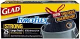 Glad Drawstring ForceFlex Bags, 30 Gallon, 25-Count Bags, (Pack of 6)
