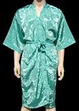 Turquoise Kimono Bathrobe Robe Dressing Gown Thai Coat Night / Available in 18 different colours