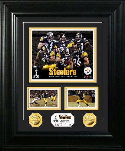 NFL Pittsburgh Steelers Super Bowl XLV Marquee 24KT Gold Coin Photo Mint