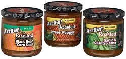 Arriba! Fire Roasted Southwestern Salsa Variety Pack (Sweet Pepper, Garlic & Cilantro, Black Bean & Corn), 16-Ounce Jars (Pack of 3)