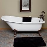 67 Goodwin Cast Iron Slipper Tub (White Imperial Feet / Tap Deck / 7 Tap Holes)