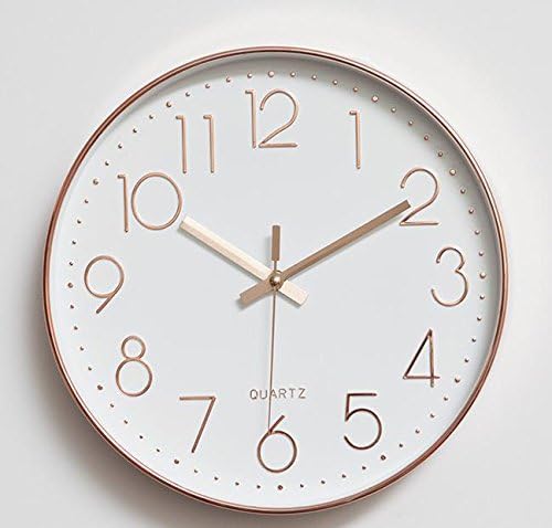 Daao Modern, Simple, Creative, Round Wall Clocks, Silent Quartz Clock , Rose Gold