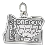 STERLING SILVER ANTIQUED OREGON STATE CHARM