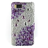 Purple Silver Rhinestones Diamante Diamond Crystal Bling Case for Motorola  ....