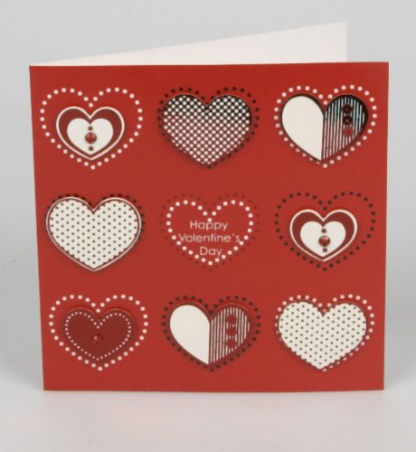 Patterned Heart 'Happy Valentine's Day' Handcrafted Card