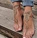 Sealike Handmade Crochet Barefoot Sandals Wedding Beach Jewelry Shoes Footless Sandles Foot Jewelry Summer Shoes with Stylus Khaki