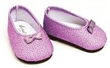 Purple Glitter Doll Shoes Fits American Girl 18 Inch Dolls, Doll Dress Shoes