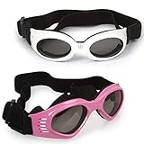 Bundle Monster 2 Pairs of Waterproof Multicolored Adjustable Strap Small Breed Doggy Sunglasses