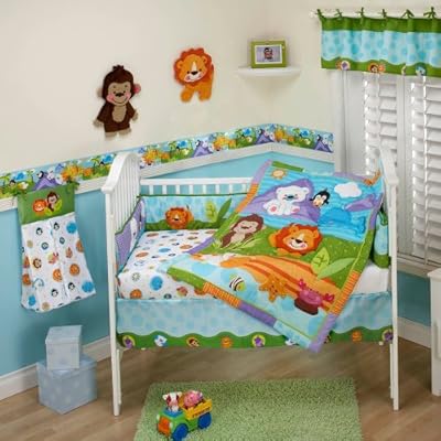 Fisher-Price 4 Piece Precious Planets Crib Set, Aqua/Green