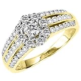 1.25 Carat (ctw) 14k Yellow Gold Round Diamond Ladies Bridal Ring Engagement