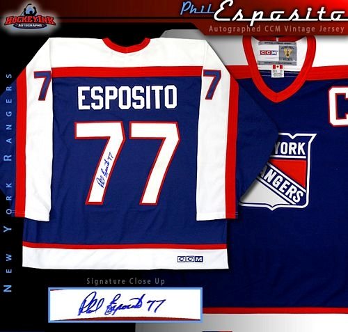 Phil Esposito New York Rangers Autographed/Hand Signed CCM Vintage Jersey